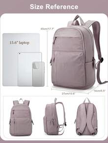 Large Capacity Lightweight Teenager/Student Backpack/Laptop Bag, Fits 14-15.6 Inch Laptop, Fashion Casual Laptop Backpack, Large Capacity Backpack Can Hold 14-15.6 Inch Laptop, Practical Travel Backpack, Multi-Compartment Design, Meets Carry-On Standards, Solid Color Design, Unisex, Campus School Bag Student Backpack, Travel Backpack/Portable Multifunctional Travel Bag/Campus Style Backpack, Unisex, Multiple Colors Available - Multicolor - View 3