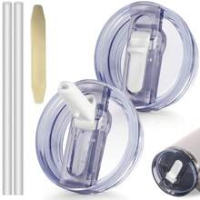 2 nắp đậy có ống hút thay thế tương thích với phụ kiện cốc Cup 40 oz, chống rò rỉ, chống tràn, có thể tái sử dụng, tương thích với phụ kiện cốc 40 oz, màu trắng, đen, be, xanh dương, hồng. - Nhiều màu - Xem 10