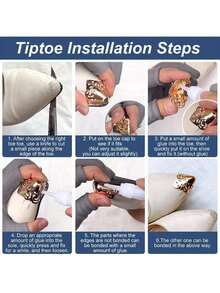 Metal Shoes Pointed Protector Metal Shoe Toe Protectors Triangle High Heel Toe Caps Pump Toe Head Cap Cover For Shoes Protection Repair Accessories Craft Supplies Stickers Handmade Kit - 彩色 - 查看 6