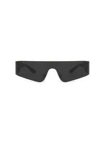 feye 1pc Women's Frameless Punk Hip Hop Cool Y2K Fashion Fashion Glasses, Suitable For Daily Use, Summer Vacation, Street Party, Festival Essential Accessory - 黑色 - 查看 2