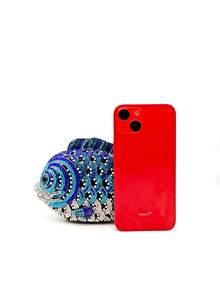 Elegant Crystal Evening Clutch, Rhinestone Party Purse, Super Mini Size Diamond Bag,Mini Fish Clutch Purses Sparkling Handbags,Best Gifts With Box - Blue - View 10