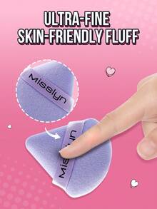 Misslyn - Cuscinetto per cipria in peluche triangolare, design triangolare, punta di precisione, ampia area di copertura, morbido e soffice, delicato sulla pelle, finitura impeccabile, per uso a secco, facile da applicare, compatto e portatile, riutilizzabile, adatto per fondotinta, fissaggio del trucco, contouring del viso