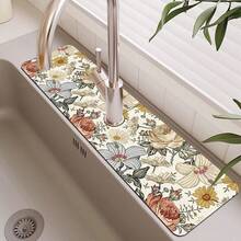 1pc Flower Non-Slip Silicone Faucet Stain-Resistant And Washable Drainage Pad, Kitchen Drainage Pad, Suitable For All Kinds Of Faucets In Bathroom And Kitchen. - Multicolor - View 14