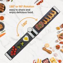 Raclette 8 Personas, 1400W Raclette Grill Electrico con Parrilla Antiadherente y 8 Placas, Parrilla Eléctrica Giratoria, Adecuada para Familias y Fiestas - Enchufe EU Tipo E(220-240V) - Ver 2