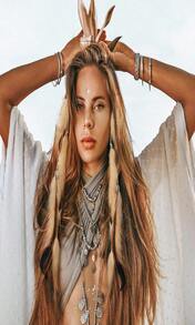 Geyoga 12 Pcs Clip In Hair Feathers Extensions For Women Colored Boho Feather Hair Clips Halloween Cosplay Costume Carnival Party Headdress Accessory Gifts(Dark Coffee, Brown,Standard) - ColorC - 查看 2