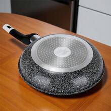 EliteHoff 4-częściowy zestaw patelni indukcyjnych (20/24/28 cm) + patelnia do naleśników 24 cm, zestaw patelni indukcyjnych, odlew aluminiowy z powłoką nieprwierk kolor szary - 灰色 - 查看 4