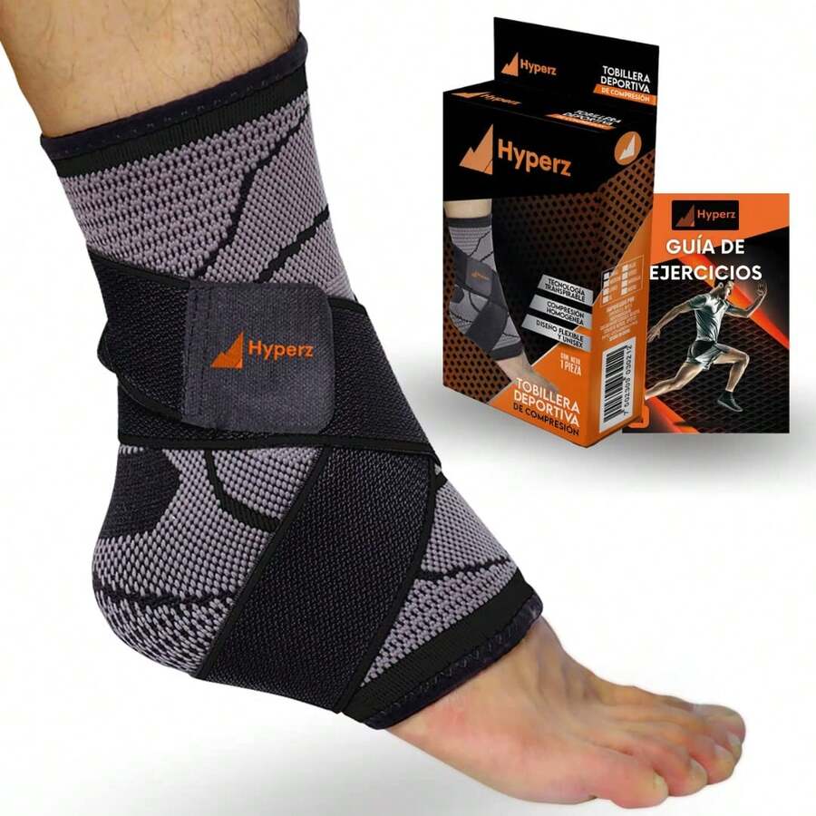 Hyperz - Tobillera para Esguince Ortopedica Tobillera Deportiva de Compresión Ajustable de Neopreno Transpirable, Hombre y Mujer Multi-Talla, fascitis plantar Hombre, Tobillo rehabilitación (1) - 1 - Ver 1