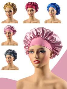 Cuffia da notte in raso elastica e regolabile | Cuffia da notte in seta per proteggere i capelli ricci, morbida fascia