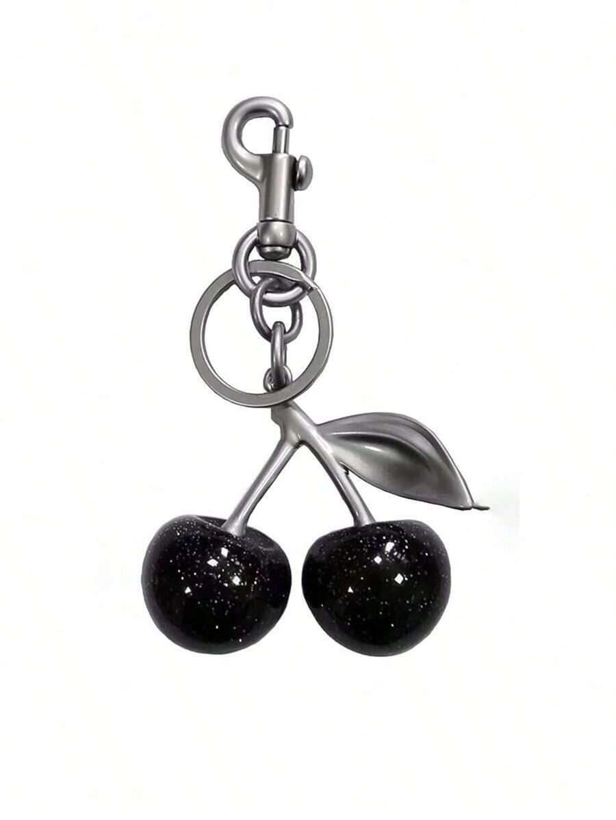 1 pieza Llavero elegante con diseño de cereza, accesorio de moda como regalo para mujeres en el Día de San Valentín, accesorios escolares y de coche, lindo estilo gótico y Y2K - Multicolor - Ver 1