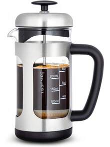 Cafetera de prensa francesa con vidrio de borosilicato, mango de agarre suave, 1000ml, negro - Pago - Ver 13