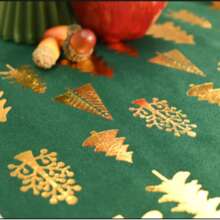 Camino de mesa de terciopelo con lámina de oro con 3 árboles, adecuado para Navidad, fiestas, eventos, decoración de mesa y sillas