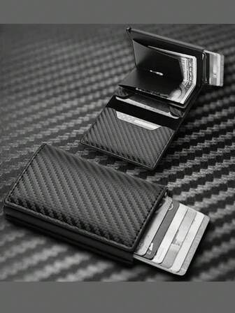 1 件男士极简主义超薄 RFID 屏蔽钱包，超薄零钱包卡夹，铝合金侧推卡夹，身份证和驾驶证夹，适合青少年、夏季休闲、户外、运动、度假、旅行、毕业、生日礼服配饰正式/商务正式的礼物