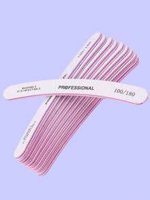 5 件灰色专业弧形指甲锉 100/180 粒度，美甲用品，美甲工具，美甲工具，返校，指甲，按压指甲的美甲工具 - 灰色 - 查看 7