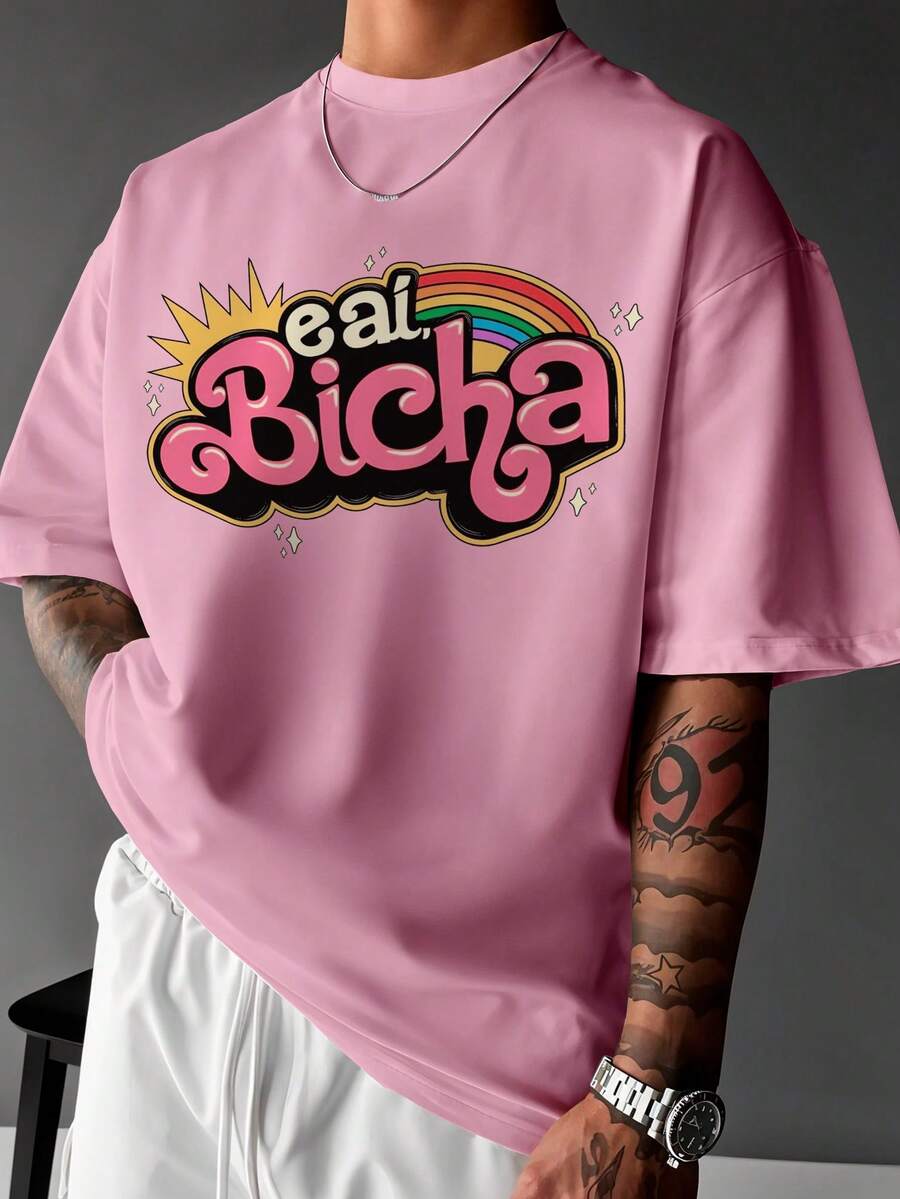Basic T-Shirt EAI Bicha LGBT Premium Unisex Ref-3695 - Rosa - Ver 1