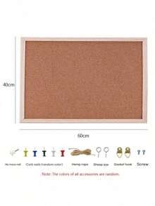 1 件木框软木板，尺寸为 15.75 英寸 x 11.8 英寸，是张贴便条和照片的必备公告板，配有钉子，适用于办公室、家庭和学校墙面安装（包含钉子、吊环螺丝、绳子和螺丝），适合学生、上班族、教师和房主使用，可用作软木板或愿景板。 - 棕色 - 查看 15