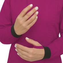 Bata Medica Antifluidos Unitalla marsupial puño con pasador de pulgar fresca suave cordones ajustables - Bugambilia - Ver 3