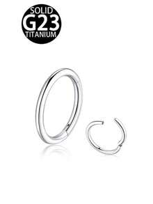 1 قطعة من حلقات الثقب المفصلية من التيتانيوم G23 ، حلقات الأنف من التيتانيوم مقاس 16G ، قطر الحلقات 8 مم و 10 مم ، مناسبة للغضروف والهيليكس والتراجوس والدايث والروك ، حلقات الأذن المفصلية ، حلقة الحاجز الأنفي ، مجوهرات ثقب الجسم