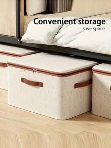 1pc Large Capacity Foldable Storage Bag, Suitable For Bedding, Clothes, Luggage, Seasonal Storage And Organization, Decoration For Autumn, Christmas, Bedroom, Closet, Foldable Linen Storage Basket - Multicolor - View 6