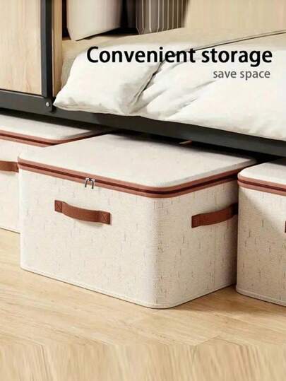 1 Adet Katlanabilir Kumaş Saklama Kutusu, Büyük Kapasiteli Toz Geçirmez Yorgan Saklama Kabı, Gardırop Düzenleyici, Antibakteriyel ve Nem Geçirmez Fermuarlı Dolap Düzenleyici, Dekoratif Pantolon Ayırma Saklama Kutusu, Odaları, Yatak Odalarını ve Ev Dekorasyonunu Süslemek İçin Uygun