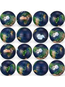 3/6/12/24pcs Squeeze Earth Ball Stress Relief Toys, Mini Earth Globe Balls - Stress Relief Balls, Earth Pattern Balls Or Finger Exercise Balls, School Classroom Office Party Gifts (2.5 Inches) - Blue - View 11