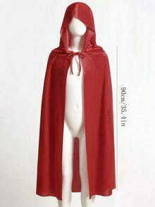 Velvet Witch Cape, Halloween Hooded Cloak, Queen Party Performance Cosplay Robe, Suitable For Halloween, Witch, Devil, Vampire, Renaissance Medieval Costume Accessories - Multicolor - View 5