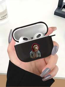 Custodia protettiva per auricolari - Motivo scimmietta con cappello rosso, custodia in silicone morbido anti-smarrimento compatibile con Pro 3/Pro/Pro2/1/2/3, regalo perfetto per fidanzato, fidanzata, famiglia, amici, nonni e amanti degli animali domestici, custodia protettiva per auricolari di alta qualità unisex