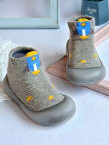 1双防滑动物印花婴儿/幼儿室内鞋袜 - 灰色 - 查看 3