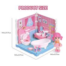 DIY Mini Haus Bau Miniatur Set mit Möbeln, kreatives Zimmer Mini Puppenhaus, kreatives Spielzeug Heim Dekoration einzigartiges Hobby Geschenk - Verschiedenfarbig - Übersicht 12