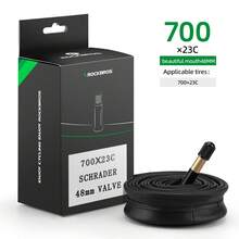 ROCKBROS 1 件公路自行车内胎 - 丁基橡胶结构（卓越的空气保持性、高柔韧性、出色的耐热性、延长的使用寿命），700C 尺寸（700*23C/25C/28C/35C），带两种阀门类型 - 黑色 - 查看 14
