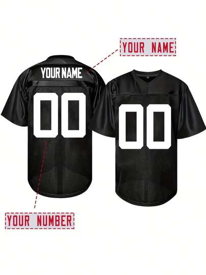 Customized Name And Number Men's Embroidered American Football Jersey Jacksonville Black V-Neck Personalized Short Sleeved Shirt Party Game Training Competition Sports Top DIY S-XXL