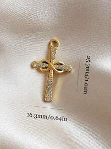 10 件水钻镶嵌合金十字架吊坠耳环珠宝配件适用于 DIY 项链手链