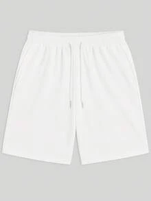 Men's Bermuda Shorts Plain Sweatpants Comfortable Shorts Flannel Bermuda Shorts Immediate Shipping Various Colors - 白色 - 查看 5