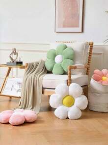 Almohada con flor rosa, cojín con forma de flor de 40 cm de diámetro, cojín con forma de margarita, cojín decorativo con forma de flor lindo para el sofá, cama, adecuado para uso diario, fiestas, decoraciones navideñas.