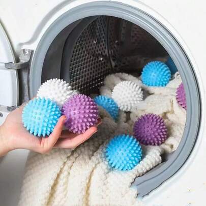 6个可重复使用的洗衣球，神奇防缠绕绒毛收集器，毛发去除器，洗衣机和烘干机清洁球，非电动软洗工具，用于去除猫狗毛发、绒毛和绒毛的洗衣球，洗衣机洗涤剂烘干球，宠物毛发去除器，洗衣机配件