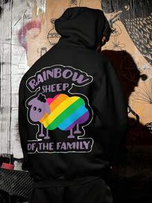 Moletom Blusa OvelhaLGBT Da Familia Oversized Streetwear Uniseex ref-3698 - Preto - Visão 1