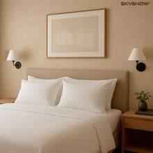 SKYSHOW Aurora Retro Wall Sconce For Bedroom Living Room Hallways Decorative Bivolt Lampshade - Mái vòm trắng đế đen - Xem 3