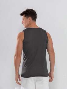 Men's Casual Gym Comfortable Premium Tank Top - Grey - View 7