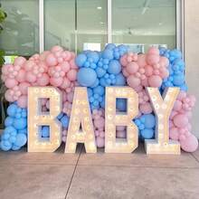 60pcs Pink And Blue Latex Balloons, 10 Inch Cute Pink And Blue Balloons, Suitable For Boys Or Girls To Decorate Birthday Parties, Gender Revealing Balloons, Wedding Decor, Baby Showers, Baby Parties, Anniversary Celebrations, Romantic Atmosphere Decorations. - Multicolor - View 4