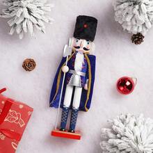 38cm Nutcracker 1PC Soldier Puppet Wooden Nutcracker Statue Craft Doll Christmas Living Room Office Desktop Holiday Gift - Multicolor - View 10