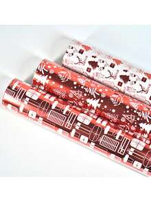 1卷，10米，大尺寸礼品包装纸，彩色镀铝膜涂层光面防水红色圣诞礼物外包装纸，圣诞派对用品圣诞节圣诞装饰品圣诞睡衣圣诞礼物圣诞装饰 - 彩色 - 查看 1