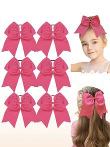 6pcs/20pcs Large Cheer Bow Scrunchies, Grosgrain Ribbon Cheer Bows Elastic Hair Ties Suitable For Students, College Students, Teenagers, Advanced Cheerleaders - Multicolor - View 4