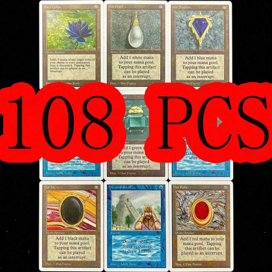 RDMERY 108pcs Kartu Inti Hitam P9 Dual Land Fetch Land Shock Lands Kartu Proxy - Kuning - View 1
