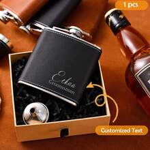 Cantil de couro personalizado para homens, presentes para padrinhos, presentes para o melhor homem, cantil de couro para bolso, cantil gravado personalizado para padrinhos, cantil de casamento, presente gravado para o pai, presente para o noivo, presentes para o namorado, presentes para o marido, presentes exclusivos para padrinhos de casamento e despedida de solteiro, presente para o pai, multifuncional, ornamental, reutilizável, requintado, elegante, de alta qualidade, colorido, moderno, personalizado, único, cantil personalizado, ambiente acolhedor, decoração de Natal