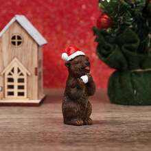 Figurines miniatures de Noël, sapin de Noël, Père Noël, bonhommes de neige, ours, micro-paysage, maison de poupée, mousse, terrarium, décoration de jardin de fées