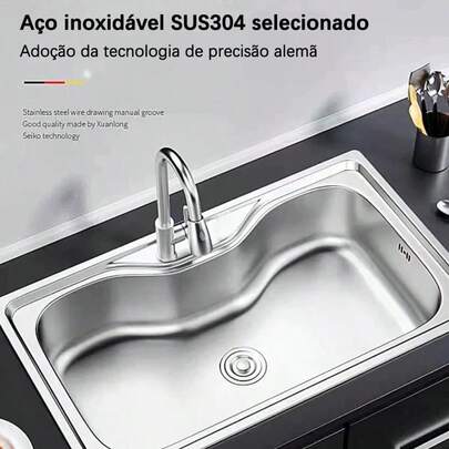 304 Kit  Gourmet Cozinha Aço Inox(Com Acessórios ) 50x40x21cm