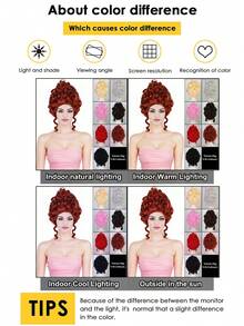 Perruque vintage de style colonial victorien pour femmes - Coiffure bouclée courte baroque volumineuse en chignon, style élégant européen du 18ème siècle. Perruque noble et pétillante, au look naturel, facile à porter. Convient pour les costumes d'Halloween, les tenues de fête, les anniversaires de dames, les déguisements de Noël, les accessoires de scène, les accessoires et les décorations. - Multicolore - Voir 10