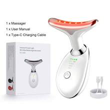 LED微电流按摩仪，手持式紧致祛皱工具，适用于颈部和面部肌肤护理，提拉紧致