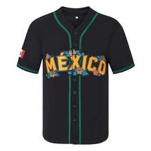 ST John's Shamrocks Mexico Guadalupe Baseball Jersey,Exquisite Embroidered Baseball Shirt,Unisex - màu đen - Xem 2