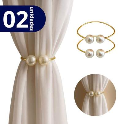 Kit 02 Prendedores de Cortina Perola