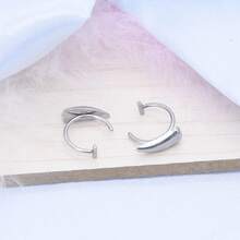 2pcs Stainless Steel Fashionable And  Personality Fangs Lip Rings Halloween Accessories Fake Lip Rings Wolf Tooth Shape - 黑色 - 查看 2